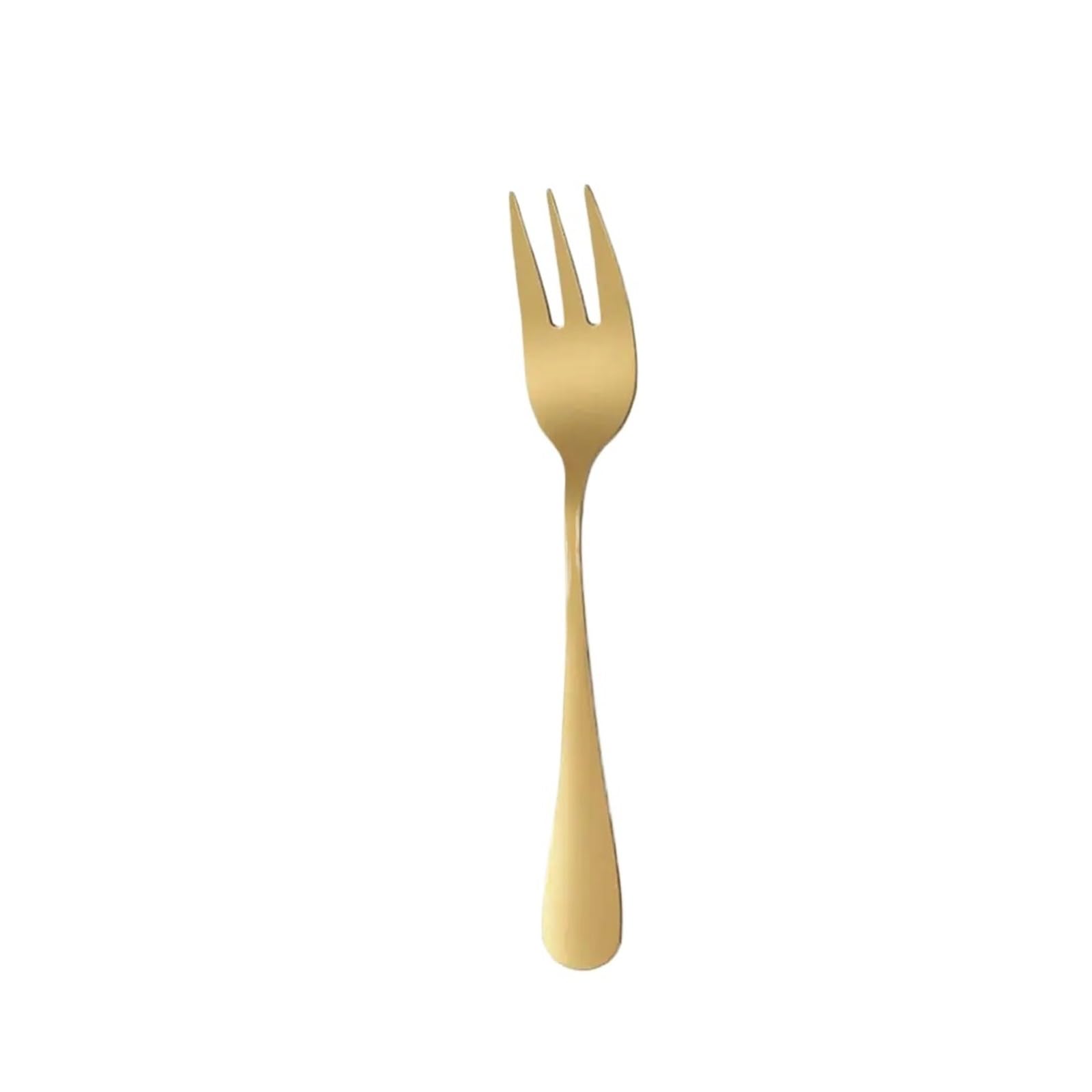 Wzptlkibad Style D Fruit Fork, Gold Black Stainless Steel Mini Forks