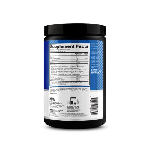 Optimum Nutrition (ON) Amino Energy - Pre Workout with Green Tea Extract, BCAA, Amino Acids, Green Coffee Extract, Energy Powder - Blue Raspberry, 30 Servings