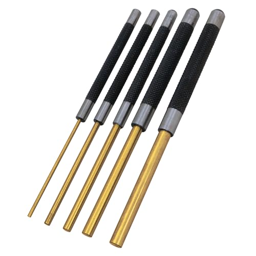 Performance Tool W759 Brass Roll Pin Punch Set to Remove Pins with Knurled Steel Handles for Good Grip, 8-Inches, 5-pc by Performance Tool - Image 3