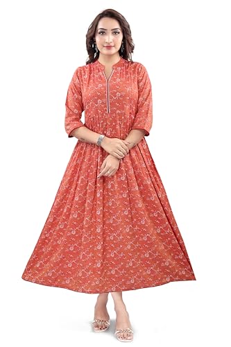 Image of B2F Women's Flared Anarkali Maternity Dress, Feeding Kurti with Concealed Zip for Pre & Post Pregnancy
