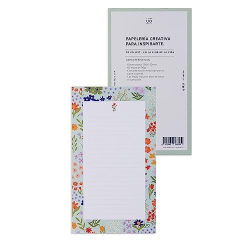 Uo - Bloc De Notas Checklist 60 Hojas 100X180 Mm En La Flor De La Vida Multicolor Español En Oferta Uo - Bloc De Notas En La Flor De La Vida, 10, 60 Hojas, To Do List, 10X18 Cm