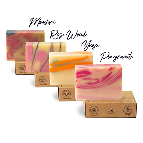 Aurial - Bar Soap - Organic Essential Oils With Hemp Seed Oil - Handmade Soap Bar - Face And Body - Made In Usa - Feminine 4.5 Oz Variety Pack Of 4 Christmas Gift #TOP2
