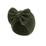Baby-Turban, einfarbig, für Krankenhaus, Kindergarten, Neugeborene, Knoten, weiche Hauben-Kappen für Säuglinge, Kleinkinder, Neugeborene, Baumwoll-Turban, armee-grün, One size