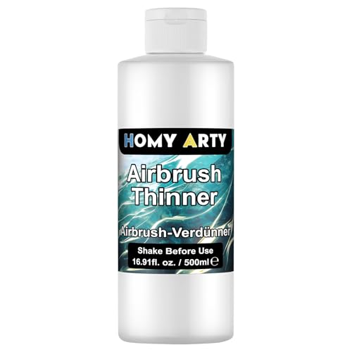 HOMY ARTY Airbrush Verdünner - 500 ml, Acrylfarben Verdünner auf Wasserbasis, zur Verbesserung des Farbflusses für Airbrush Farben für Schuhe, Kleidung, Metall- und Kunststoffmodelle