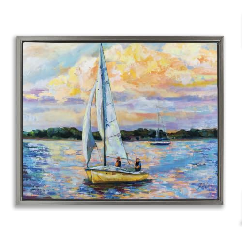 Nautical Sailboat Landscape, 24 x 30 Inch Canvas in Floater Frame