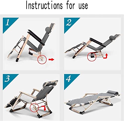 Chaise d'extérieur inclinable pliante avec oreiller appui-tête ergonomique - 3