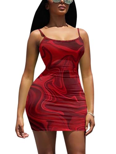 Image of Nimsruc Women Sexy Bodycon Mini Dress Summer Short Backless Spaghetti Strap Dresses