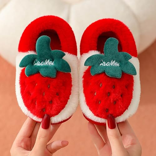 Bedroom Slippers for Kids Girls Boys Strawberry Pattern House Slippers Indoor Outdoor Sandals Household Shoes2