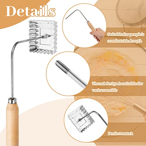 7 Pcs Achappam Mold Bunuelos Mold With Handle Rosette Iron Set Aluminum Rosette Maker Heart Star Circle Square Cookies Mold For Interchangeable Head Kitchen Baking Cooking Fried Housewares, 6 Shape #TOP2