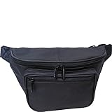 Jumbo Size Black Leather Fanny Pack (#7320-0BLK)
