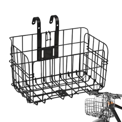 Mivpzisk 自転車用バスケット、自転車用フロントバスケット | 自転車用バスケットフロントハンドル折りたたみサイクリングバスケット - 自転車ハンドルバーバスケット 丈夫なフロントリア自転車バスケット 通勤通学用