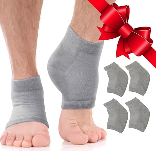 Image of Moisturizing Socks for Women & Men | Aloe Vera Cracked Heel Treatment | Foot Callus Remover | Aloe Socks for Cracked Heels & Dry Cracked Feet | Lotion Infused Gel Heel Socks (Large - 2 Pairs)