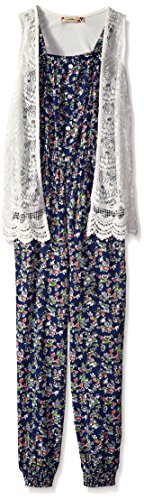 Speechless Girls' Jumpsuit 2pc with Vest