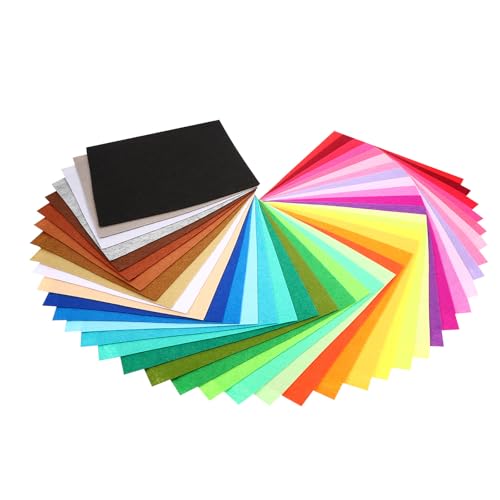 Feutre non tissé pour bricolage : lot de 40 feuilles de tissu patchwork coloré