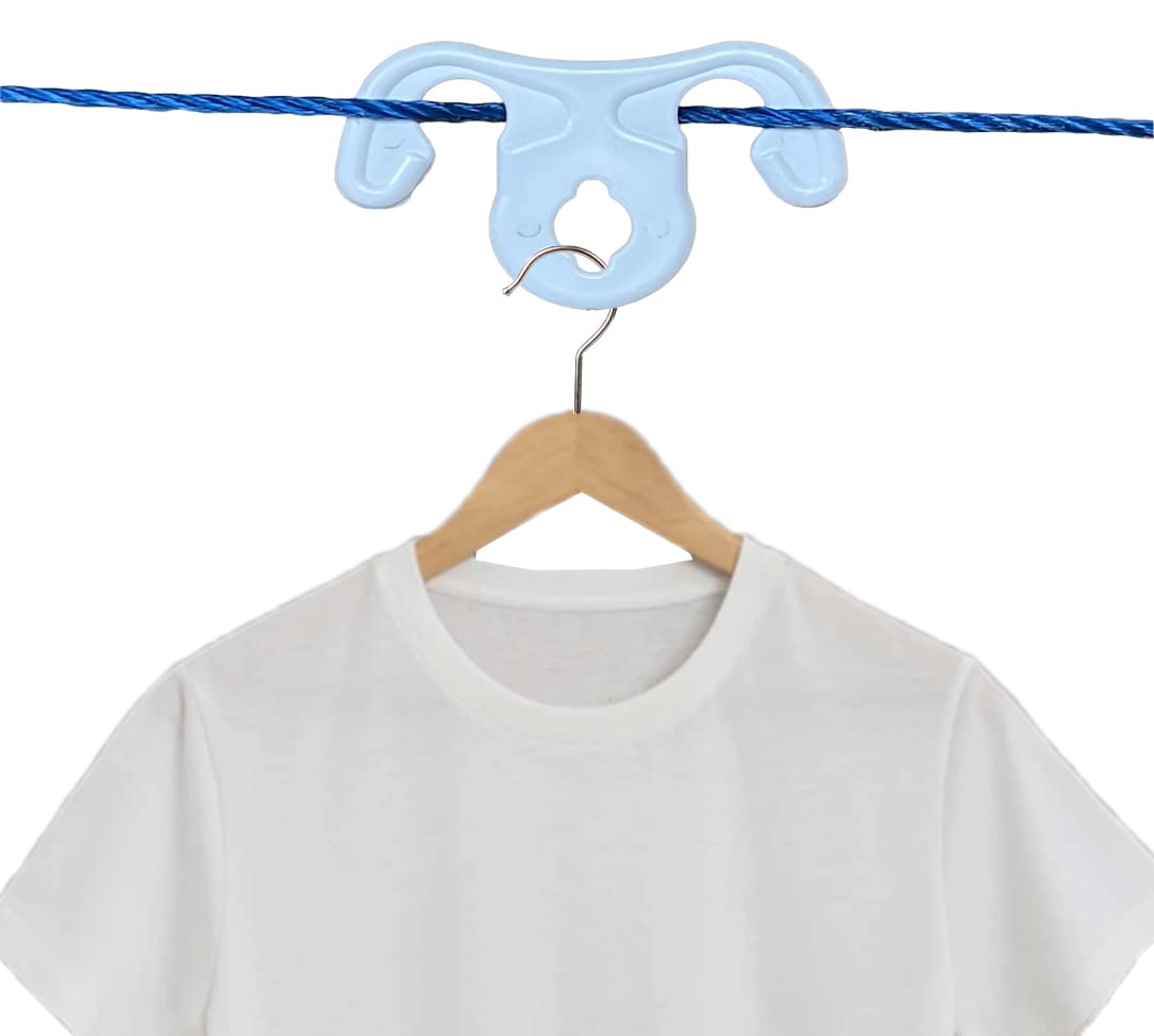 Washing Line Hanger Hooks [48 Pack] Pegs for Hangers, Windproof pegs for Our Door Retractable/Rotary Washing Line - Hanger Hook Up