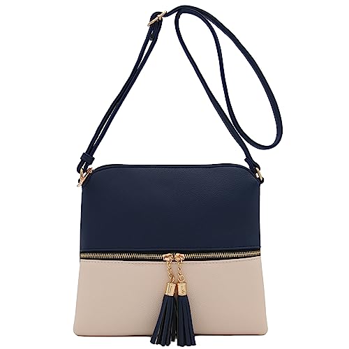 Image of DELUXITY Lightweight Medium Crossbody Bag with Tassel