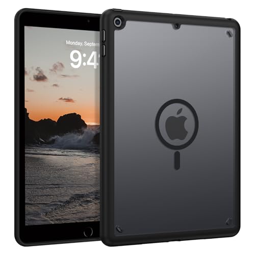 Telaso for iPad 6th/5th Generation 9.7 Inch 2018/2017 Magnetic Case, Translucent Matte Back Soft TPU Bumper Military Grade Shockproof Protective Case Cover for Apple iPad 9.7' 6th/5th Gen, Black