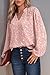 Dokotoo Womens Oversized Cute Tops for Women 2026 Trendy Casual Summer Fall Clothes Smocked Long Sleeve Shirts V Neck Blouses Alicia Floral Flowy Print Work Business Top Light Pink XX-Large