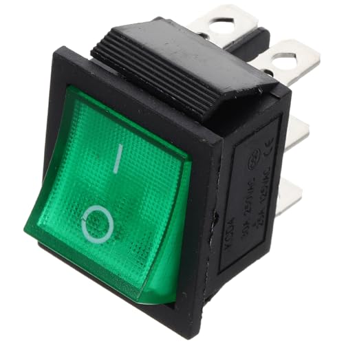 FELTECHELECTR Interruptor Marino De Palanca 6 Pines y 2 Posiciones Verde, Botón Encendido/apagado De Alta Potencia, Resistente y Seguro, Para Repuesto De Barcos y Uso Náutico