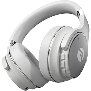 Raycon Everyday Bluetooth Headphones – Over The Ear, Active Noise Cancelling Wireless Headphones + Awareness Mode, Bluetooth Headset with Mic, 40 Hours of Battery Life (Frost White)