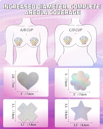 Image of CICKEE 15 Pairs Pasties Rave | Self-Adhesive Nipple Covers Pack Breast Petals Sticky Pasty Nipple Stickers
