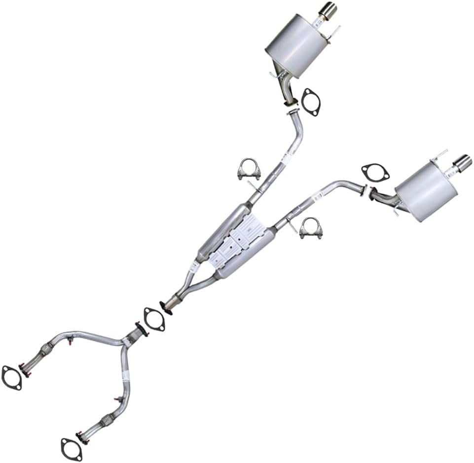 Northeastern Exhaust | Stainless Steel Front Y-Pipe, Resonator and Pair of Mufflers Exhaust System Kit Compatible for Infiniti M37 2011-2013 3.7L | Free Gaskets and Clamps Included