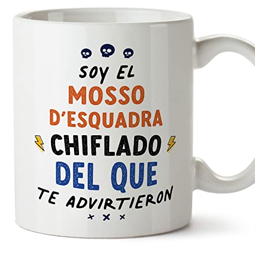 MUGFFINS Tazas para MOSSO D'ESQUADRA hombre - En Español - Todos te advirtieron - 11 oz / 330 ml - Regalo original y divertido