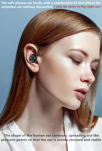 Image of Single Ear Bluetooth Earpiece, Bluetooth 5.2 Wireless Earphones, Right Ear in-Ear Bt Headset with Noise Canceling Microphone, in Ear Headphones with Charging USB Cable
