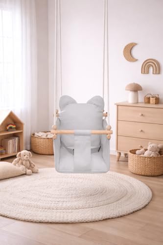 MAMOI® Balancoire Interieur pour Bebe et Enfants, Siege balançoire en Bois et en Coton pour bébé, Balansoire pour Enfant, Balancelle scandinave, Baby Swing – Image 4