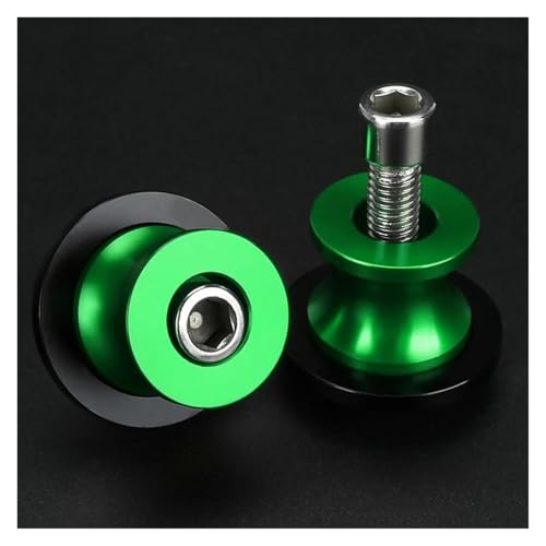 オートバイ用 6MM スイングアームスプール リアスタンドネジ スライダー に適合する MT-09 MT07 トレーサー MT10 MT25 MT03 MT15 MT125 MT 09 07 03 01 10 フレームスライダー(緑)