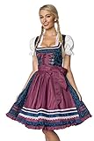 Dirndline Luxus Designer Dirndl aus Brokat mit Schürze - Trachtenkleid mit Spitze Blau Rot Gr. XS - XXXL (M)