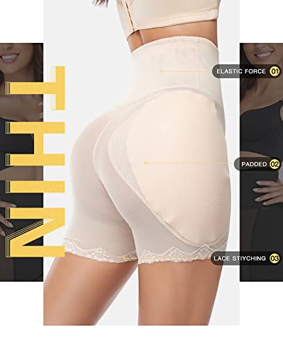 Women's Padded Enhancer Hip Pads Shapewear High Waist Tummy Control Underwear Shorts Mesh Body Shaper Butt Lift Panties M2