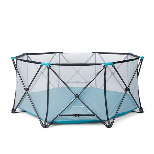 Regalo Safety My Play Deluxe Extra Large Baby Playpen & Portable Play Yard, Foldable 8-Panel Indoor Outdoor Playpen for Babies & Toddlers, Mesh Sides, Washable Nylon Bottom, 62