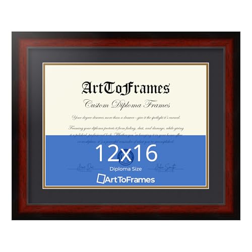 ArtToFrames 12x16 inch Diploma Frame & Certificate Frame with Matte