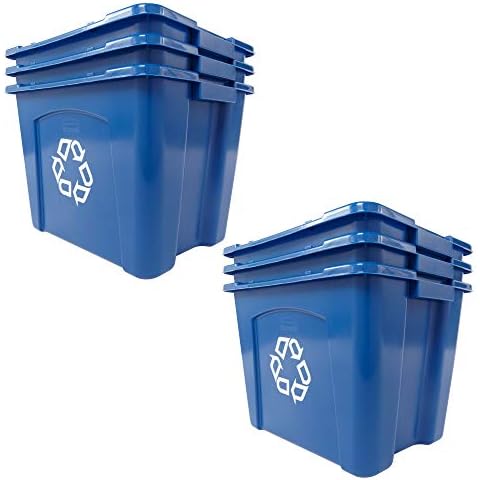 Rubbermaid 14 Gallon Recycling Boxes, Pack of 6 Cover