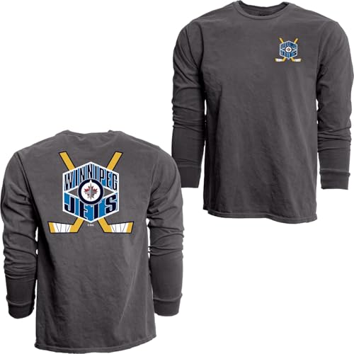 Winnipeg Jets NHL Officially Licensed Youth Long Sleeve T-Shirt Ringspun Front/Back Black, Small