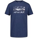 Under Armour Boys Stacked Logo Tee (Big Kid) Blackout Navy Large Big Kid