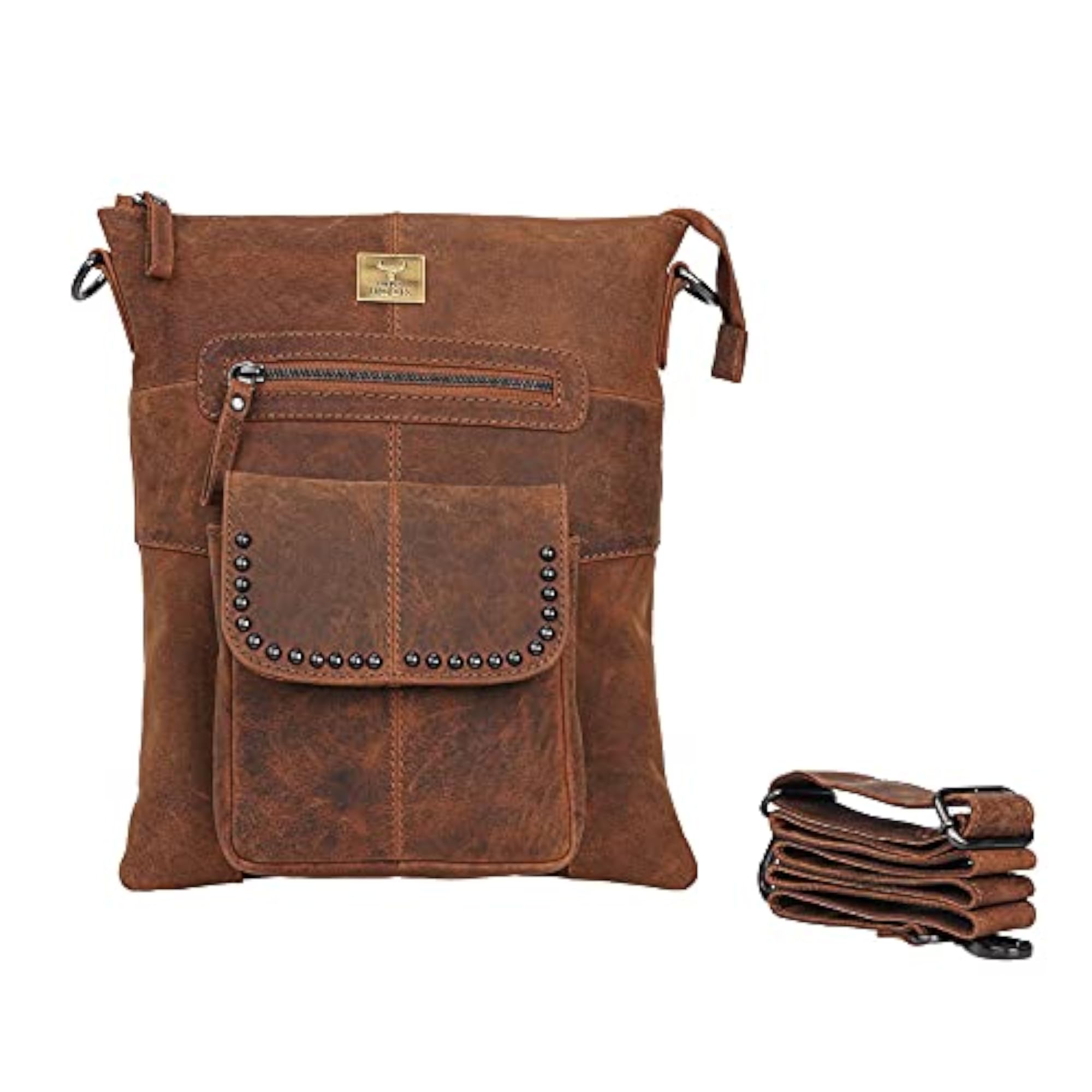 Genuine Leather Messenger Bag for Travel and Work