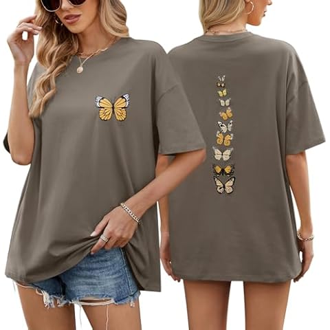 heekpek Women's Oversized Summer Graphic Tee Cover