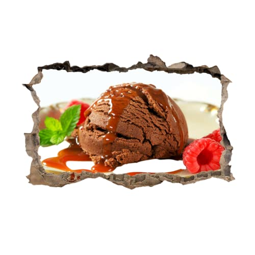 Ice Cream 3D Wall Decor Stickers Food Wall Stickers 3D Smashed Wall Mural Decals Modern Wall Vinyl Art For Kids Bedroom Living Room Nursery Home Wall Décor 43"W X 28"H #TOP9