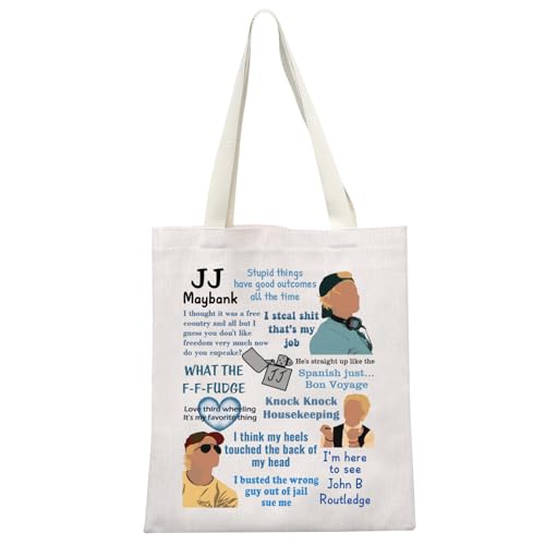 MYSOMY Outer TV Show Inspired Gift JJ Maybank Shoulder Bag OBX Tote Bag Pogue Friends Gift TV Show Fans Gift (JJ TB2)