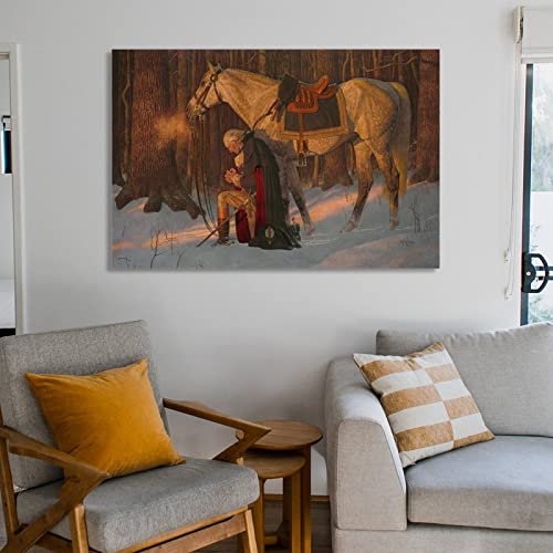 Dshuai George Washington Prayer At Valley Forgeposter Canvas Wall Art Picture Home Decor Hd Printing Gift24X36Inch(60X90Cm) #TOP5