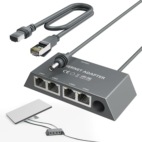 Starlink Ethernet Adapter Gen 3/Mini with Cat 5e Gen3 Rj45 Cable Starlink Gen 3 Ethernet Adapter 1 to 4 Devices Networked Simultaneously for Cat 5/5e/6/7/8 Cable Fast & Stable Connection