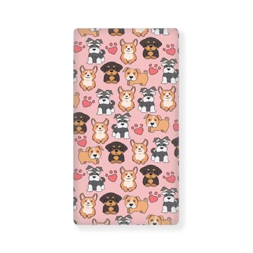 Image of Pink Baby Sheets for Crib Puppy Dog Nursery Bed Sheets for Cribs Removable Mattress Pad Nursery Decor for Girls Boys Birthday Gifts Diaper Changing Pad