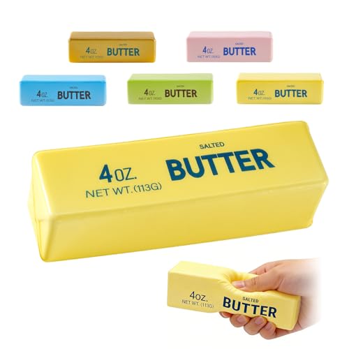 XQOQO Butter Squishy, Soft Slow Rising Squeeze Toys, Butter Stick Squishy Fidget Toys and Stress Balls Squishies for Office Desk Toys, Party Favors & Birthday Gifts(Yellow)