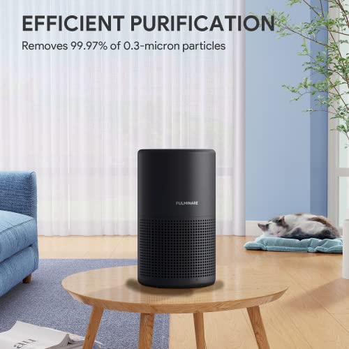 Image of Air Purifiers for Bedroom, FULMINARE H13 True HEPA Air Filter, Quiet Air Cleaner With Night Light, Portable Small Air Purifier for Home, Office, Living Room Black