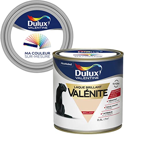 Ma Couleur Sur-mesure par Dulux Valentine – Peinture Laque Glycéro - Grande résistance pour boiseries et ferronneries - Brillant Coquille d'Œuf 0,5 L