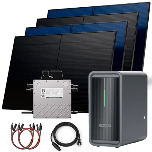 SUNNIVA 2000W Balkonkraftwerk mit 2,24 kWh Speicher MARSTEK B-2500-D, BIFAZIAL FULLBLACK komplett Sâ€¦ – Miniatur
