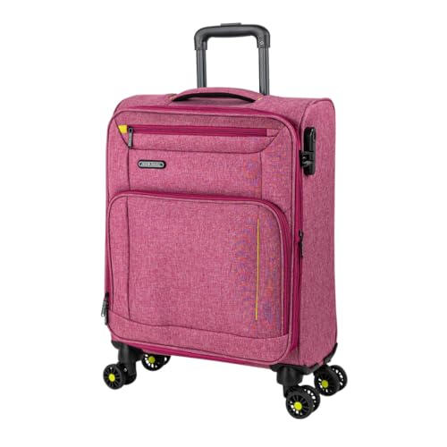 JASLEN   Maletas De Viaje Cabina 55X40X20 Material EVA ligero, Trolley Con Ruedas Maleta De Mano Para Avion Maleta Cabina Equipaje Para Viajes Cortos. Candado de Combinación compatible Ryanair, Fucsia