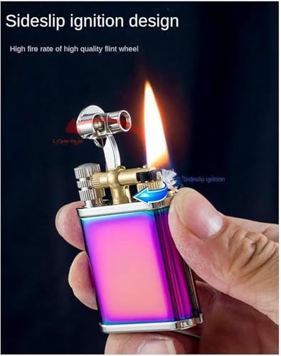Encendedor vintage kerosene 2 en 1 retro negro miniatura 2
